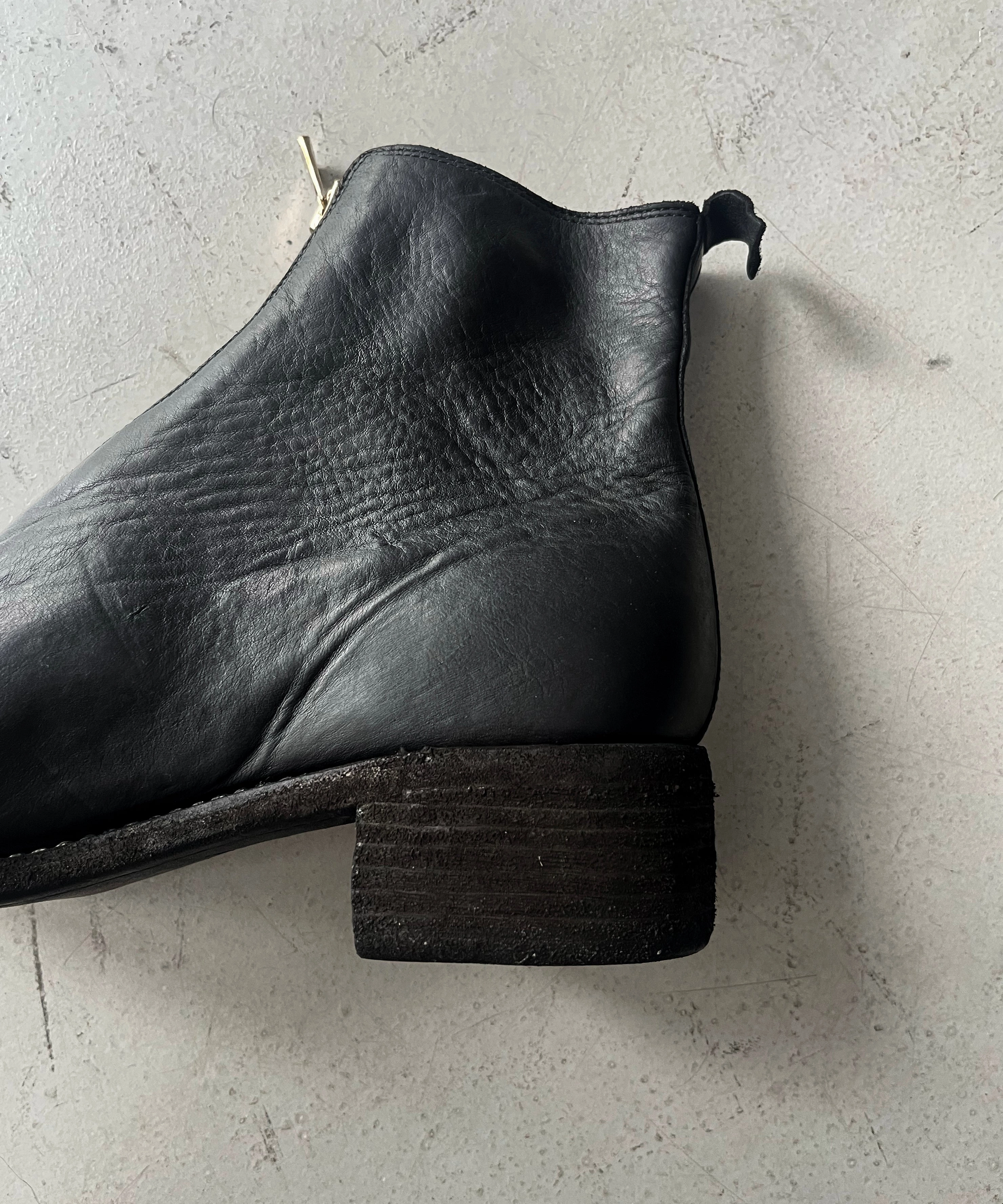 Larrys Boots GUIDI Front zip boots, sole leather "BLACK"