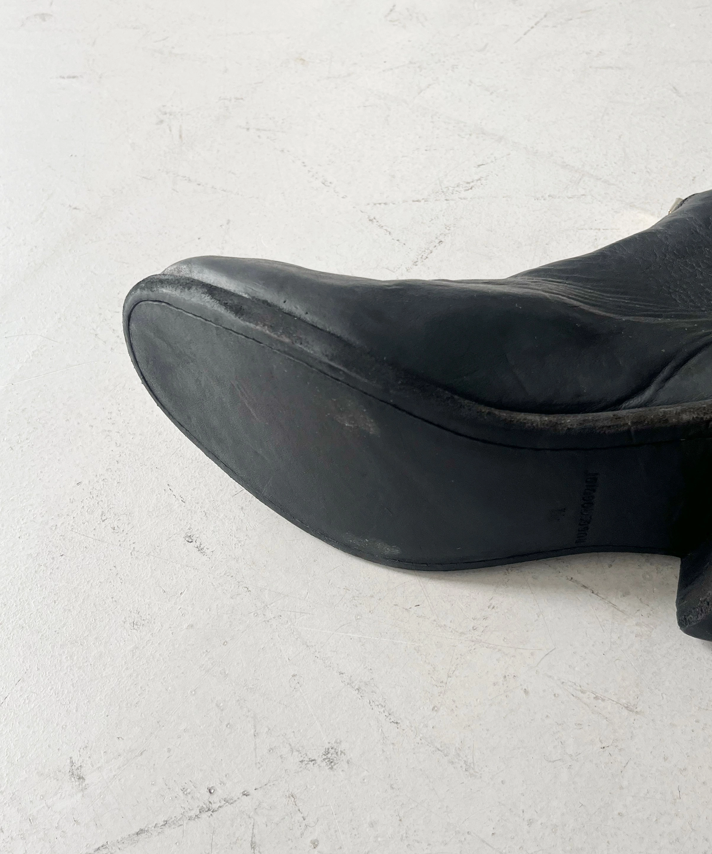 Ankle Boots Lace Up GUIDI Front zip boots, sole leather "BLACK"