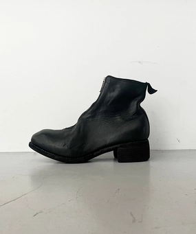 GUIDI Front zip boots, sole leather "BLACK" Boots Lace Up