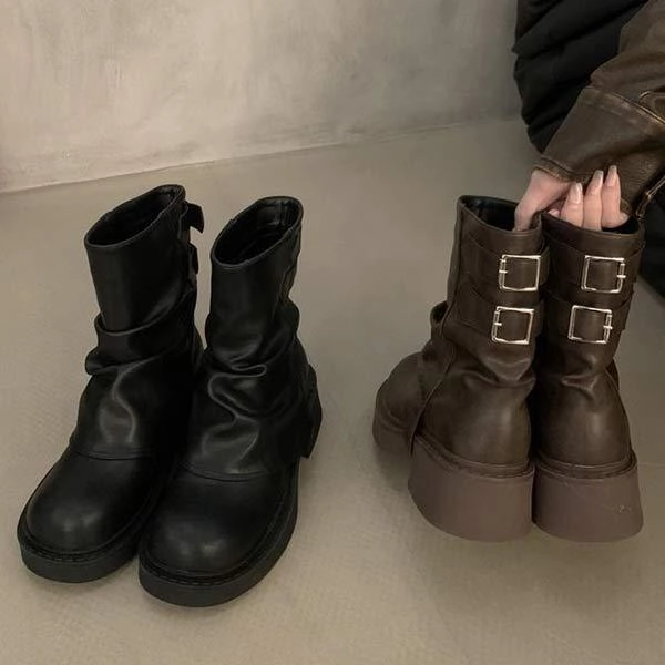 Adidas Grey Shoes Women's Retro Thick Sole Martin Boots 90445690C