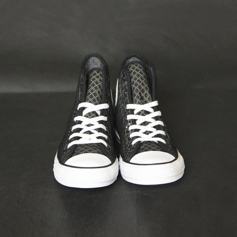 Roll Up Flat Shoes Converse black Stripe weave sneakers canvas shoes