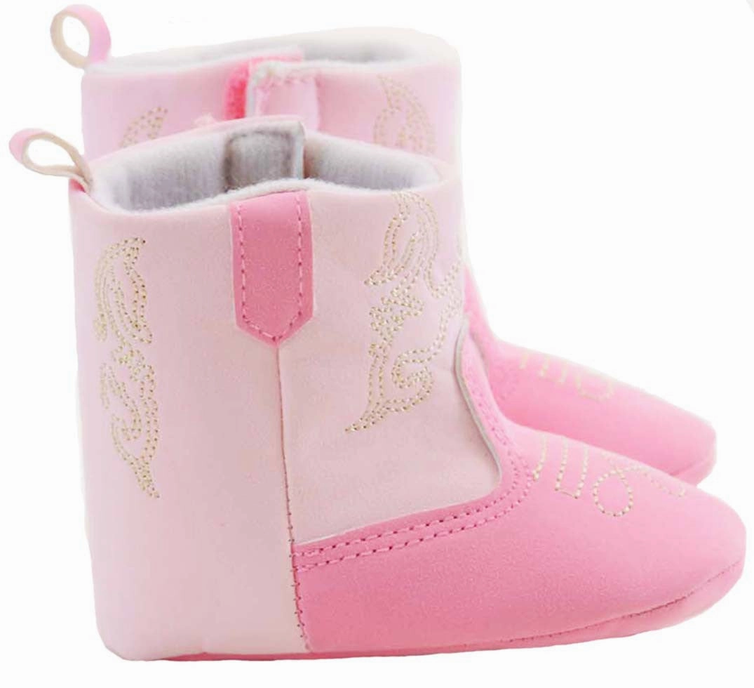 Pink Gold Embroidered Infant Baby Fashion Winter Cowgirl Boots Adidas Valentines Shoes 2025