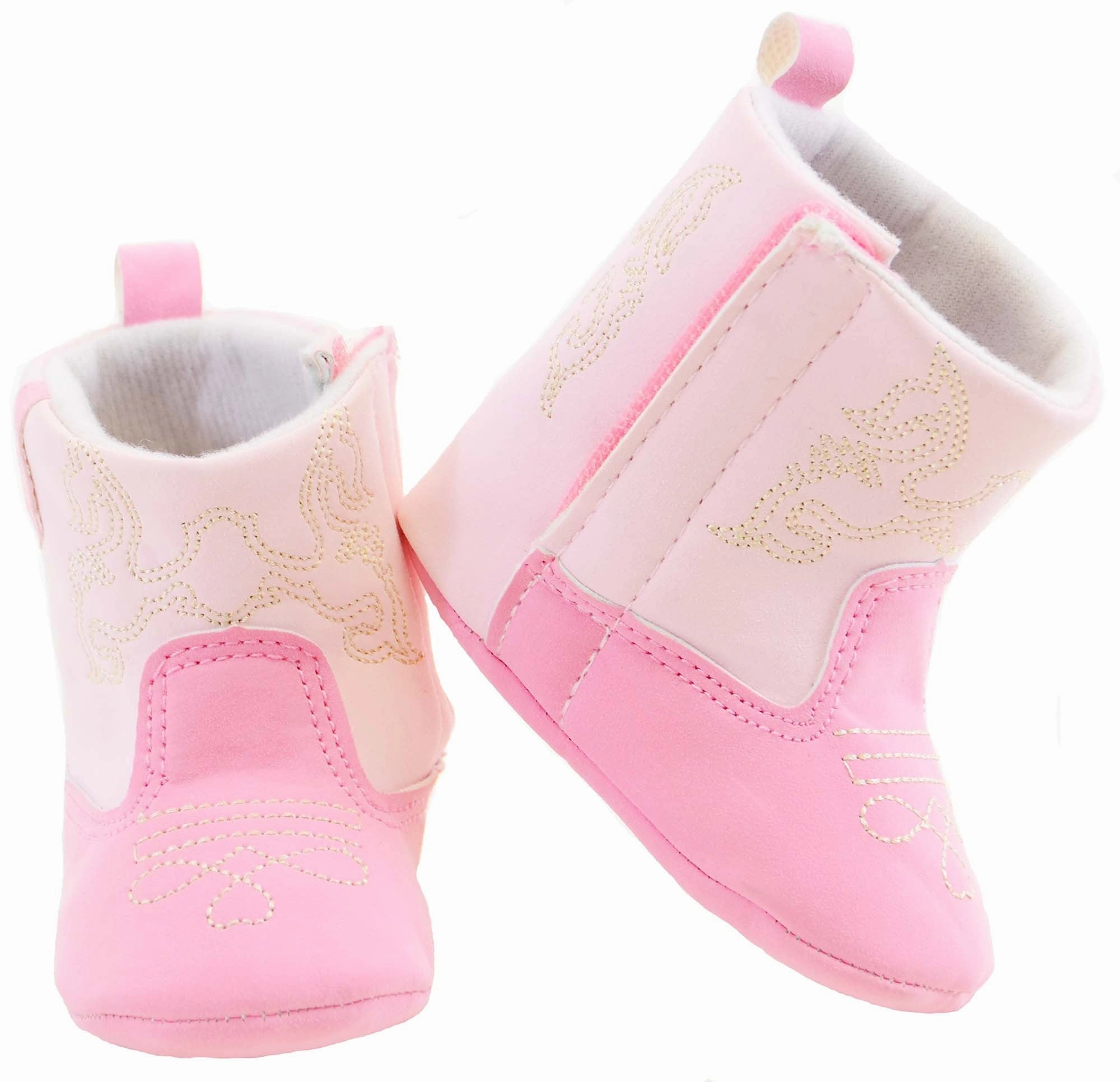 Pink Gold Embroidered Infant Baby Fashion Winter Cowgirl Boots Adidas Ocean Recycled Shoes