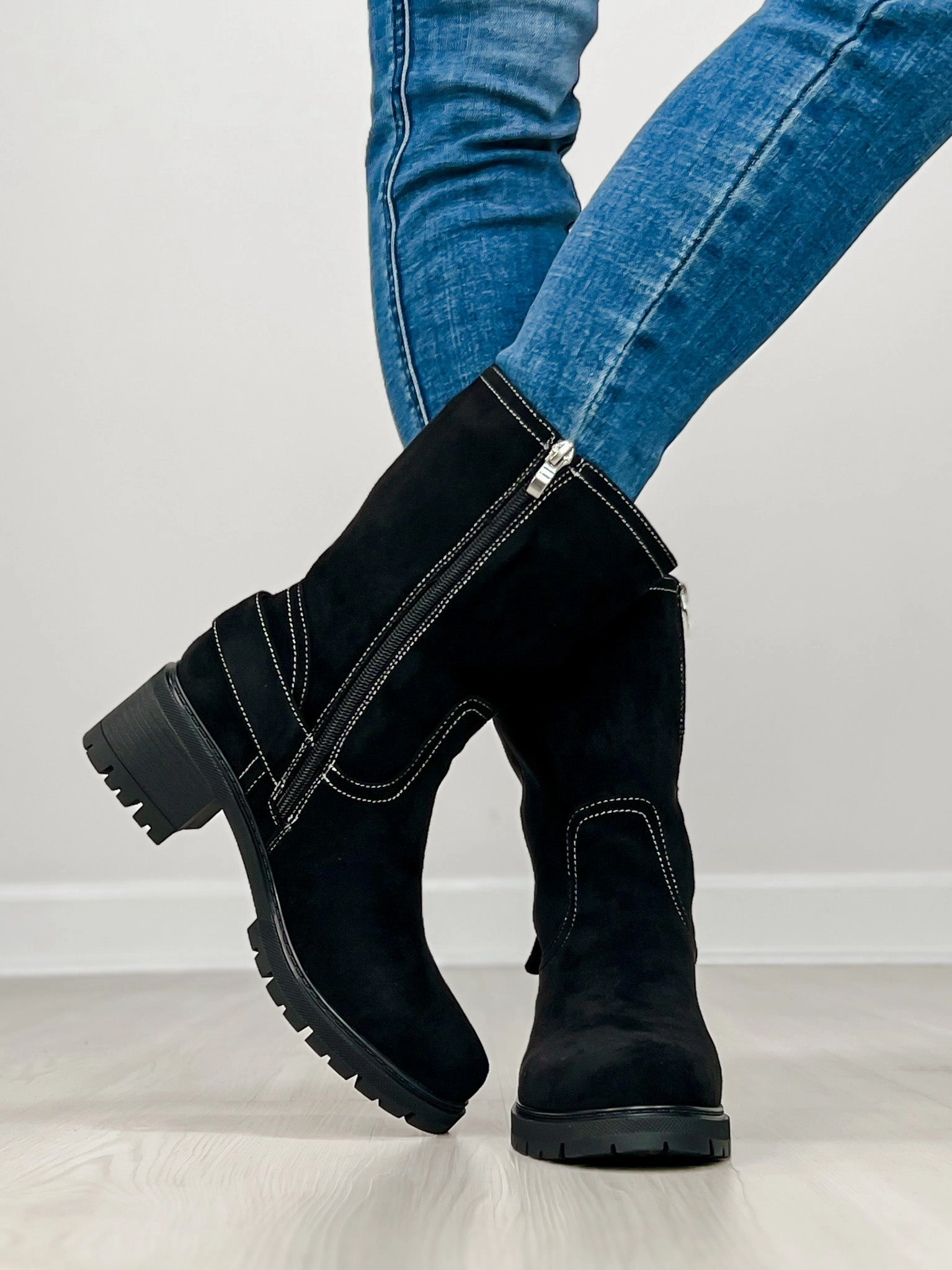 Corkys Biker Babe Boots in BLACK FAUX SUEDE Goku Shoes Adidas