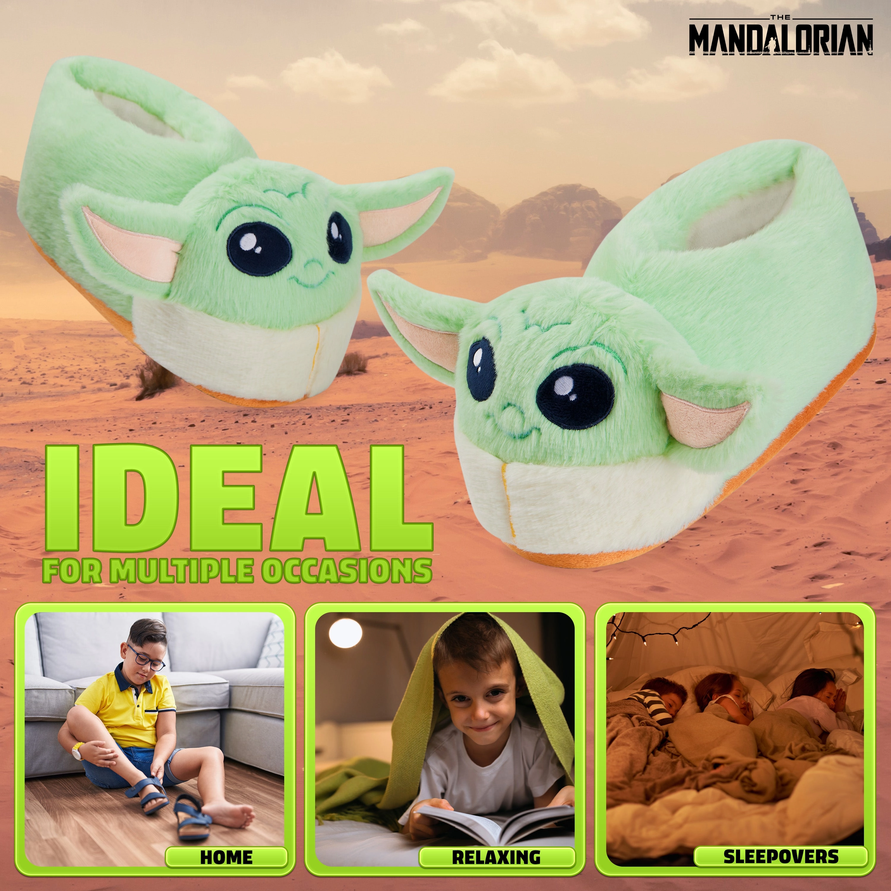 Tasman Slippers Driftwood Disney Stitch Slippers Kids - 3D Fluffy Baby Yoda Children Warm Slippers Size 11-2 Non-Slip House Shoes Gifts for Kids