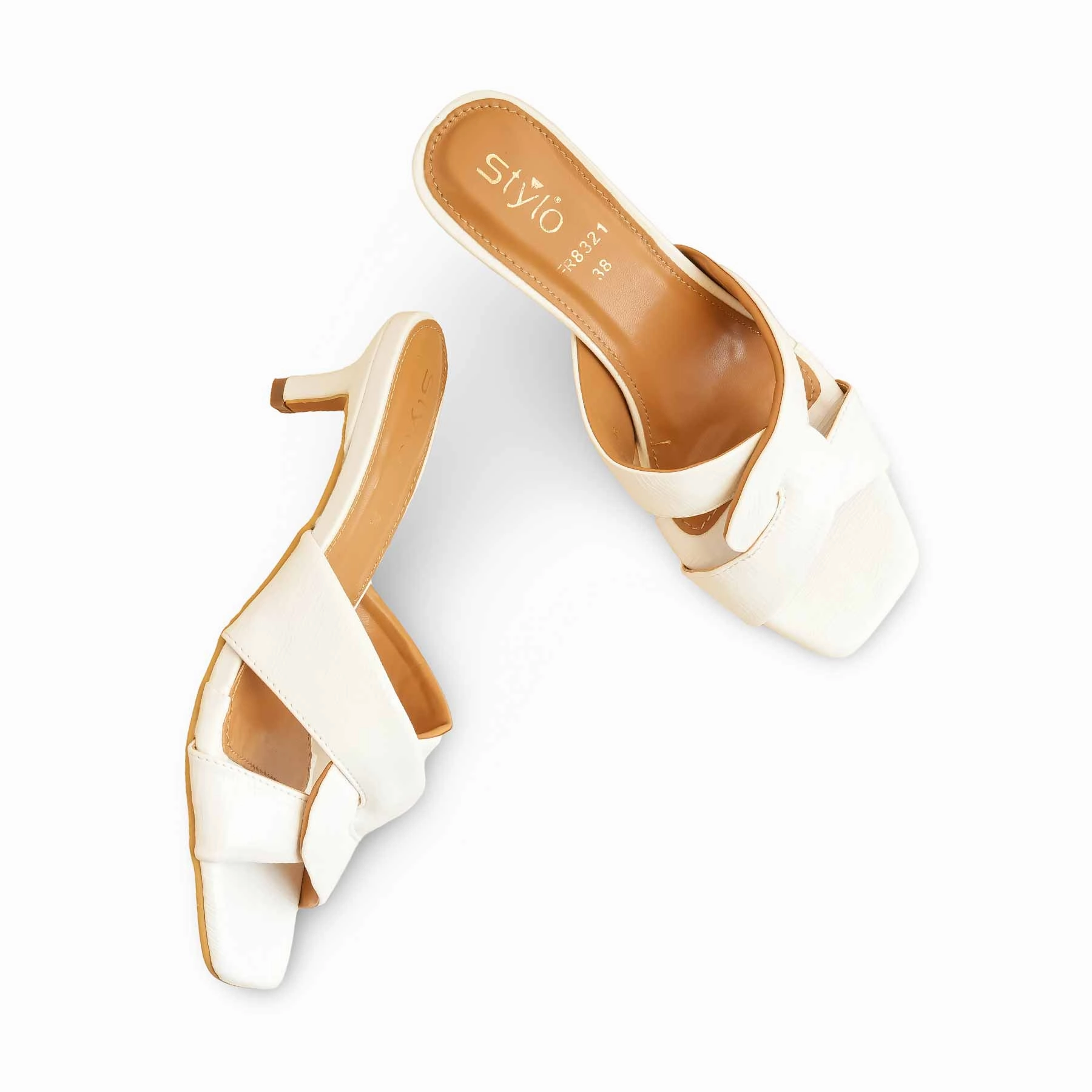 Slitters Cream Formal Slipper For Women FR8321