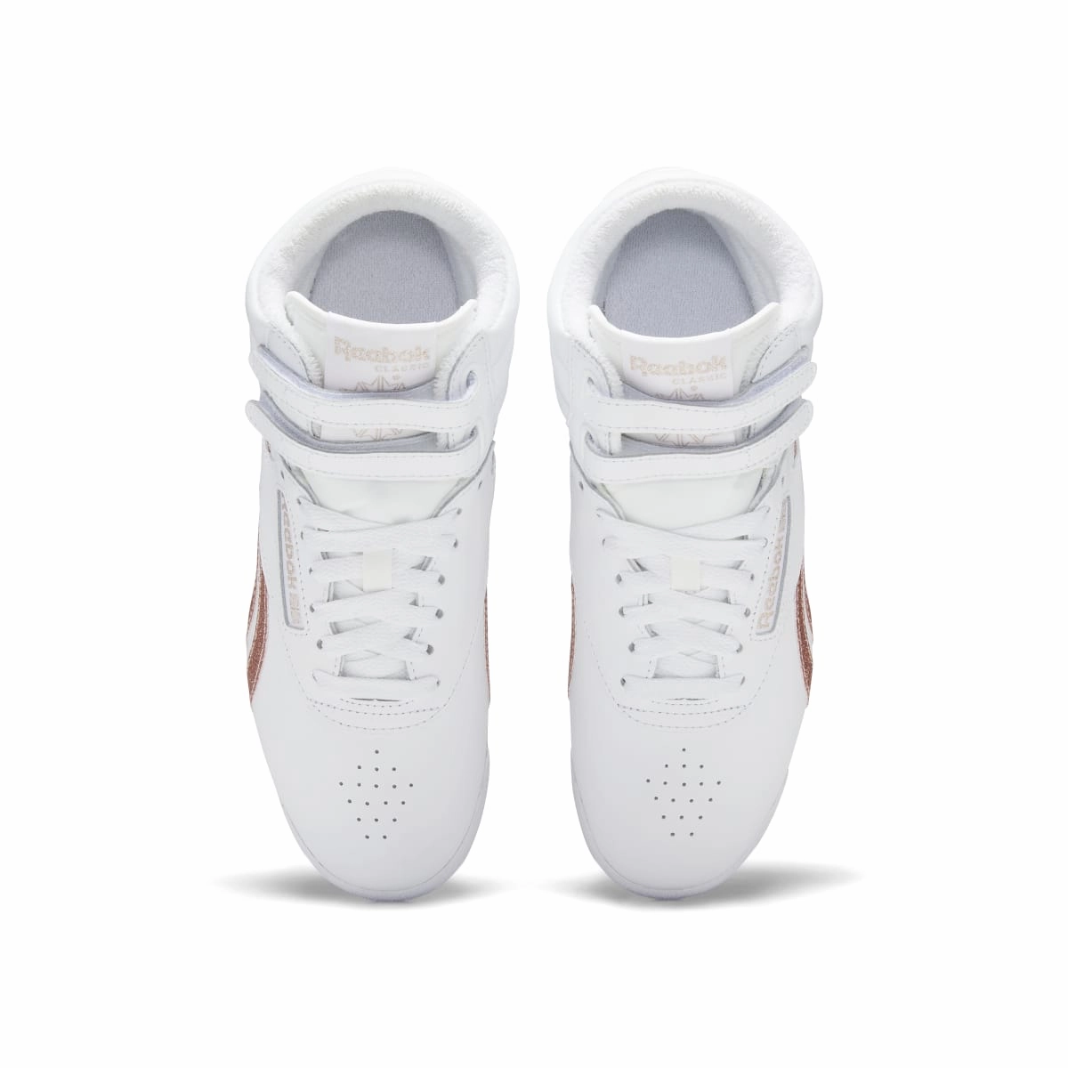 REEBOK GW9657 F/S HI WMN'S (Medium) White/Rose Gold Leather Lifestyle Shoes Night Run Dawn Pace