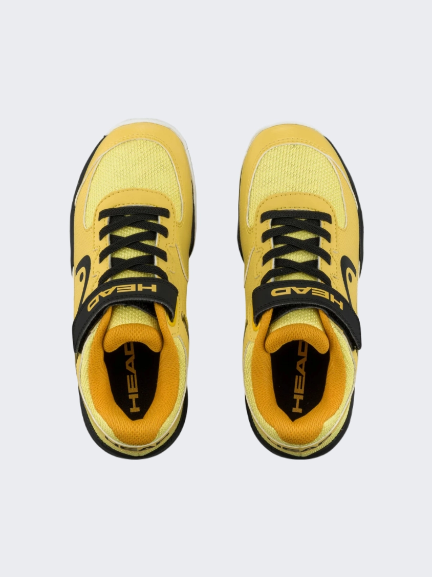 Women's Business Casual Tennis Shoes Head Sprint Velcro 3 Kids Tennis Shoes Yellow/Black Bnbk