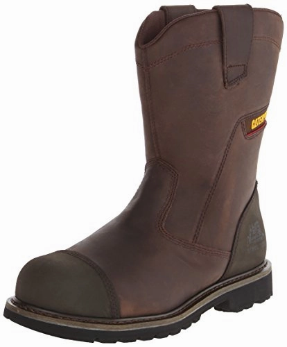 Caterpillar Men's Highland Steel Toe Work Boots, Dark Brown Best Work Boots For Farmers