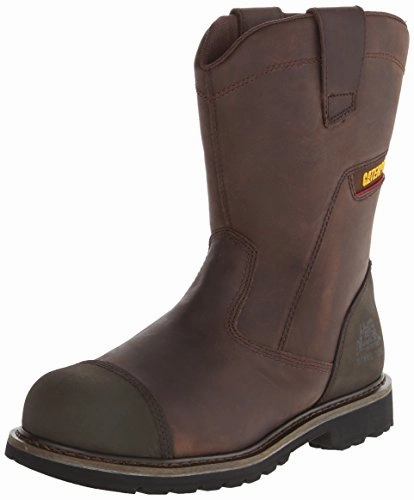 Barefoot Safety Work Boots Caterpillar Men's Highland Steel Toe Work Boots, Dark Brown