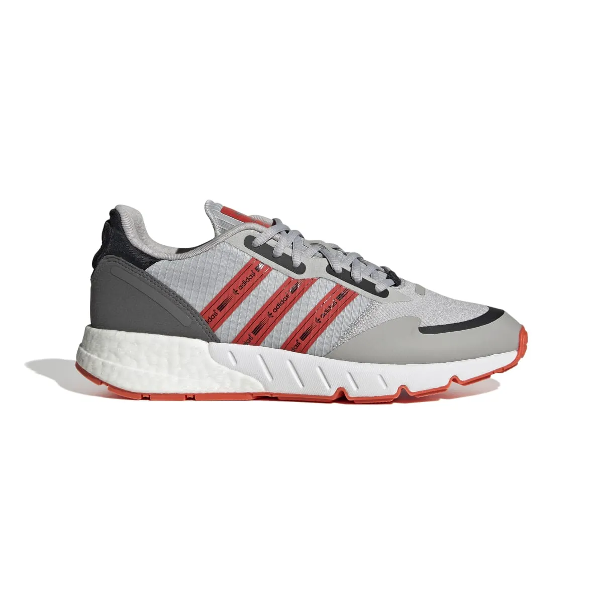 ADIDAS GZ9079 ZX 1K BOOST MN'S (Medium) Grey/Red/White Textile Running Shoes Easy Slip-On Stylish Sole