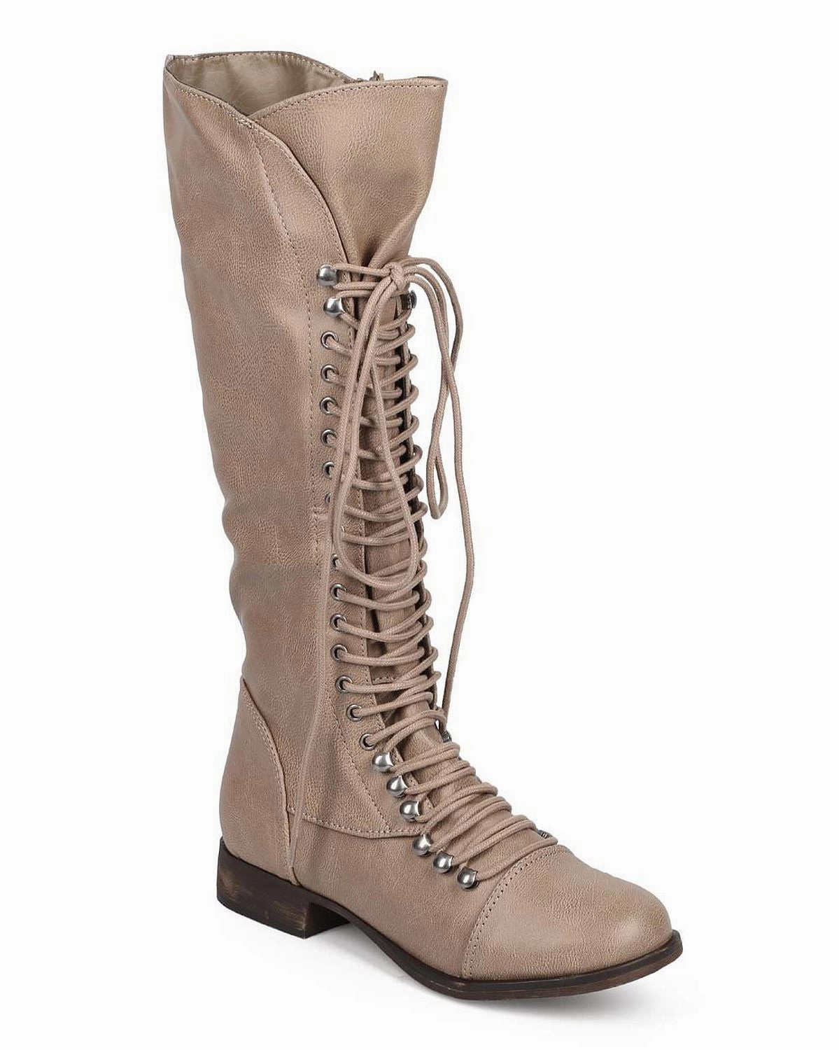 Georgia 35 Black Vegan Leather Toe Cap Lace-Up Knee High Boots Adidas Puig Skate Shoes