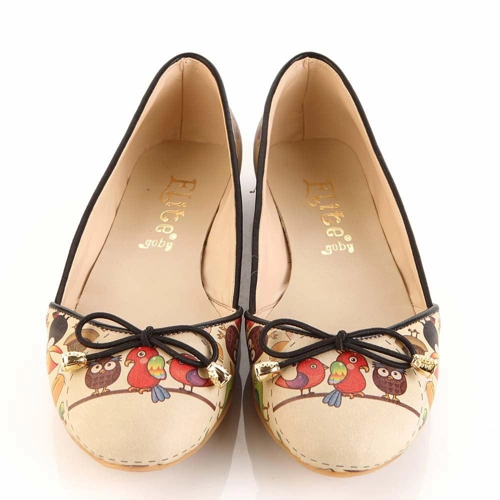 Retro Core Stretchable Material Cute Animals Ballerinas Shoes OMR7101