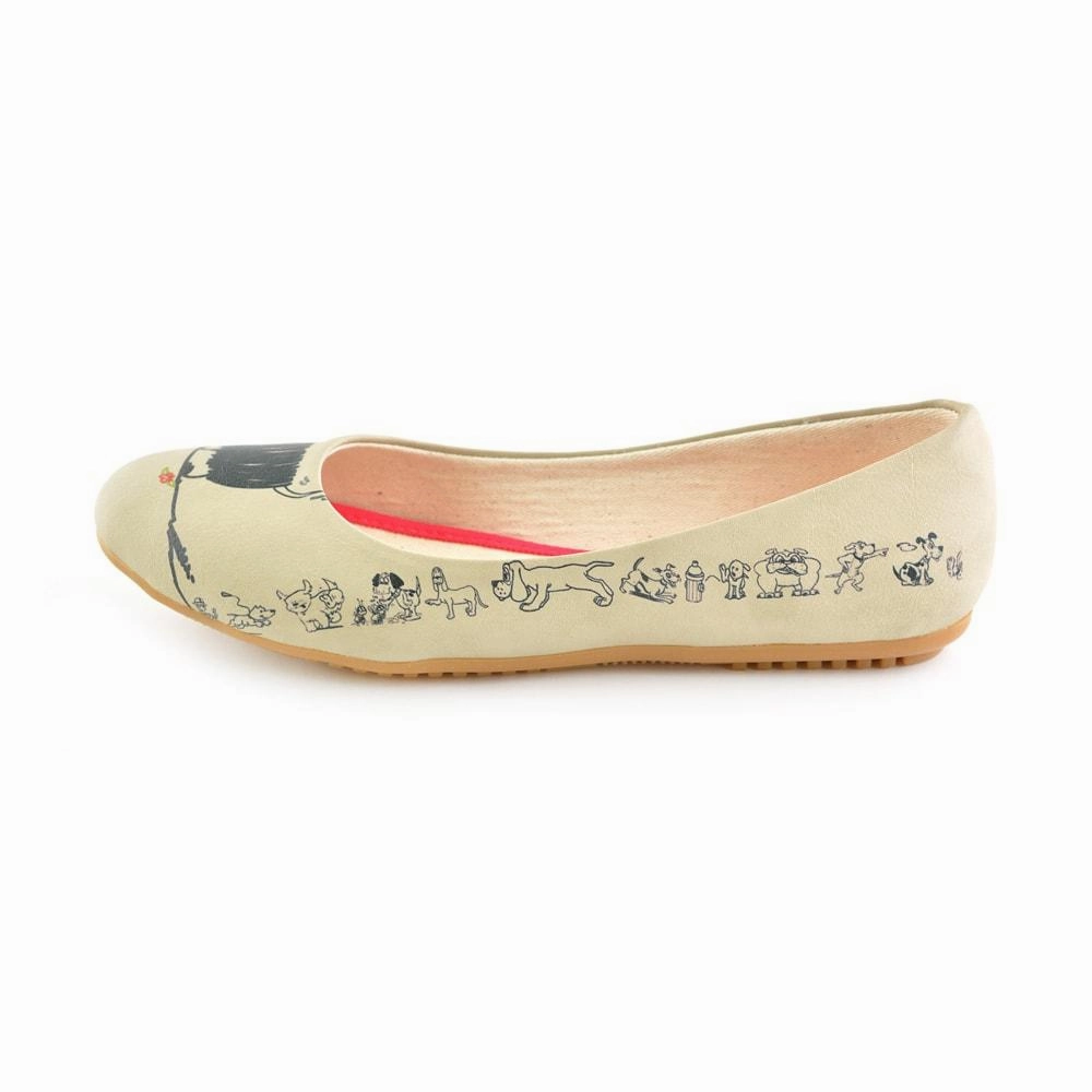 Cute Dog Ballerinas Shoes 1066 Classic Chic Comfort Slope