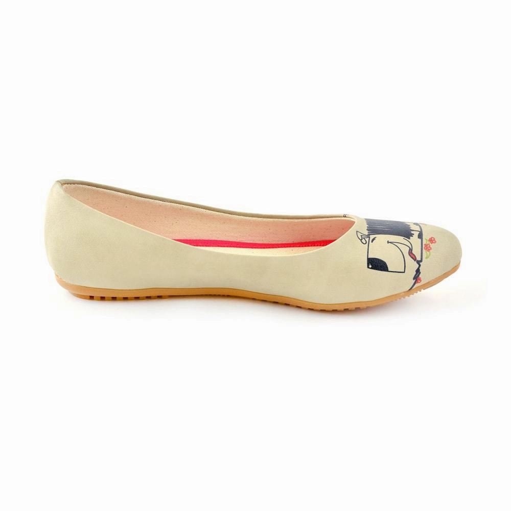 Cute Dog Ballerinas Shoes 1066 Quick Pack Dark Edge