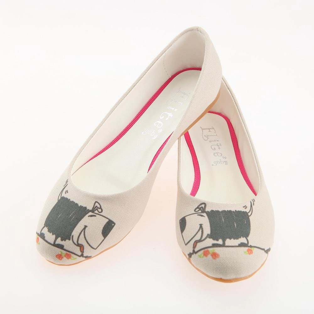 Cute Dog Ballerinas Shoes 1114 Desert Cool