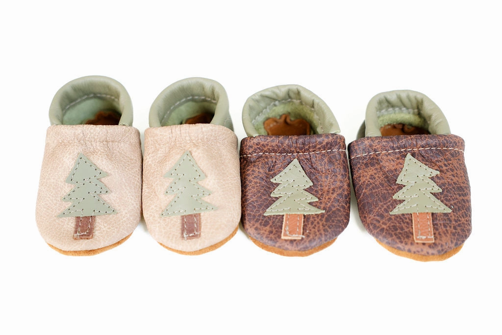 Glitter High Heel Shoes Latte & Sable Pine Fir Trees Leather Shoes  Baby and Toddler