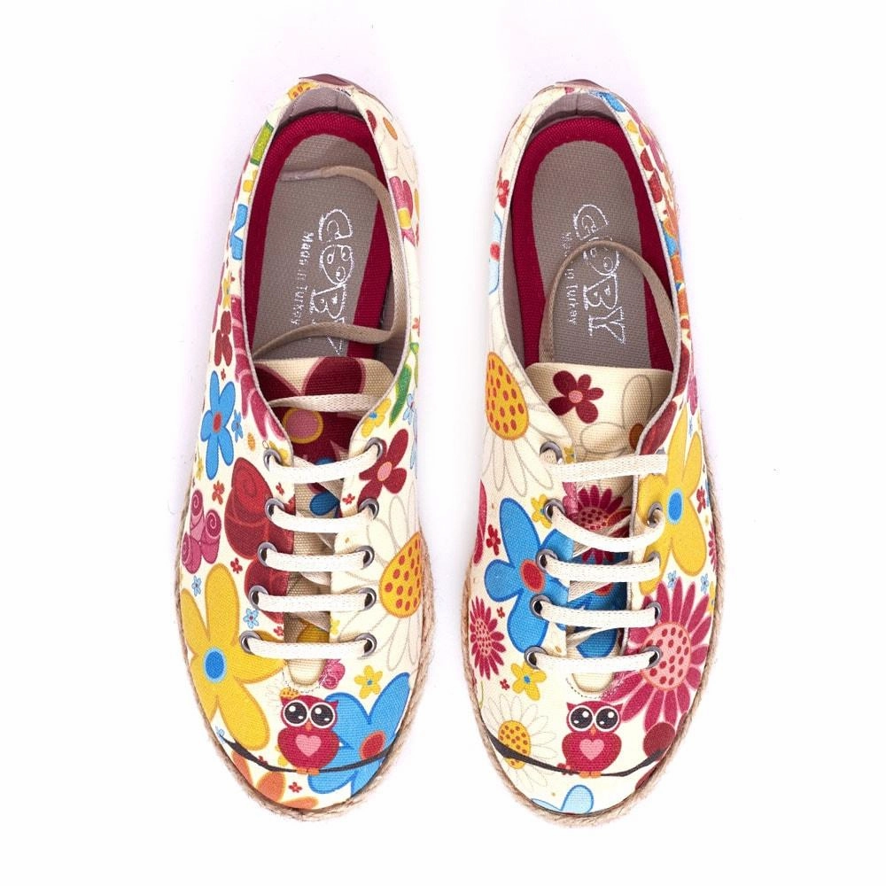 Cute Owl and Flowers Ballerinas Shoes FBR1221 Stride Easy Casual Move