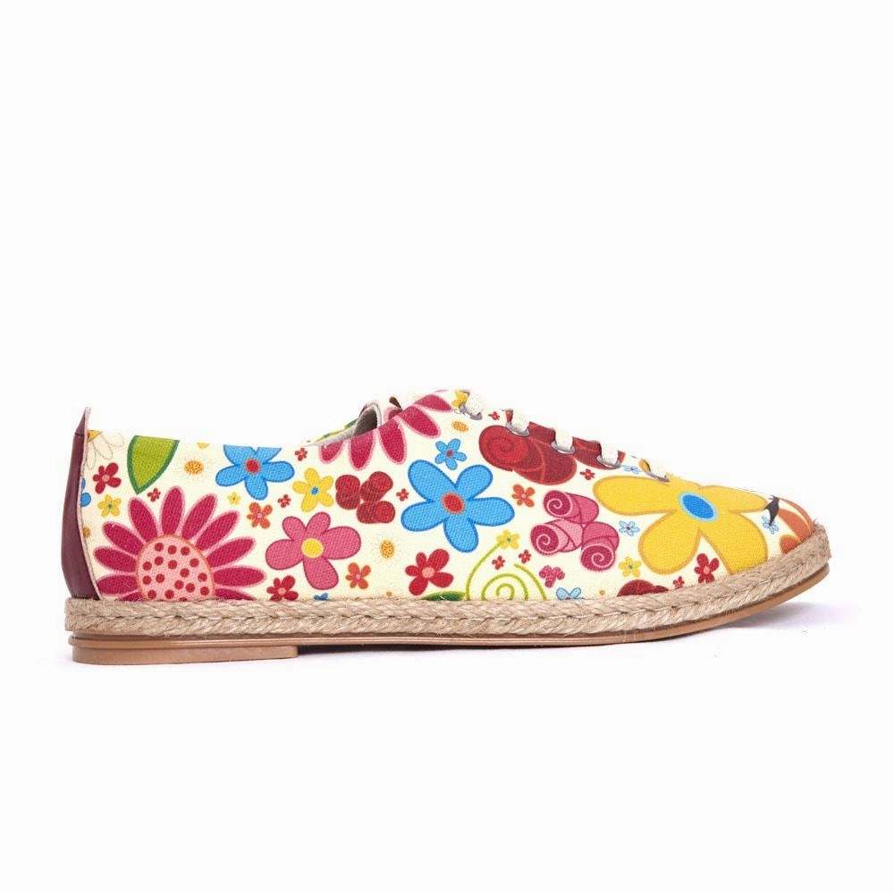 Comfortable Insole Cute Owl and Flowers Ballerinas Shoes FBR1221
