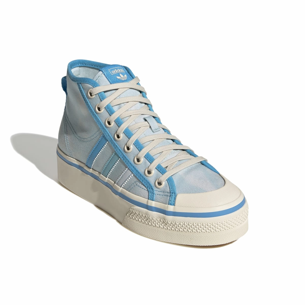 ADIDAS GX4604 NIZZA PLATFORM WMN'S (Medium) Blue/Pantone/White Textile Lifestyle Shoes Cloud Soft Port Walk