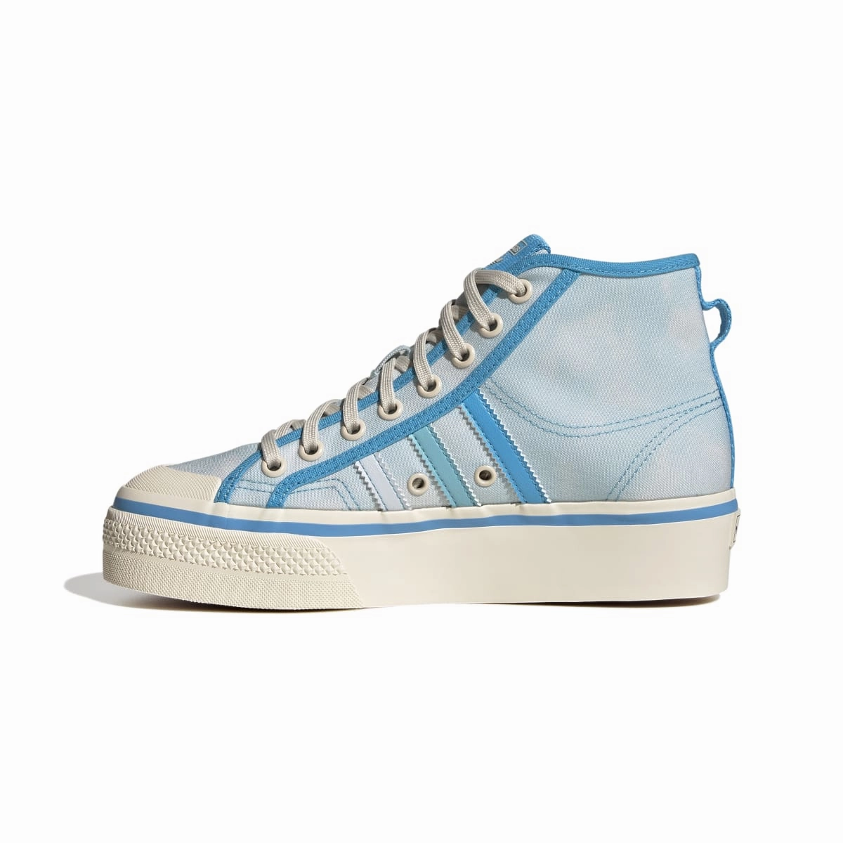 ADIDAS GX4604 NIZZA PLATFORM WMN'S (Medium) Blue/Pantone/White Textile Lifestyle Shoes Bright Pop Coastal Mood