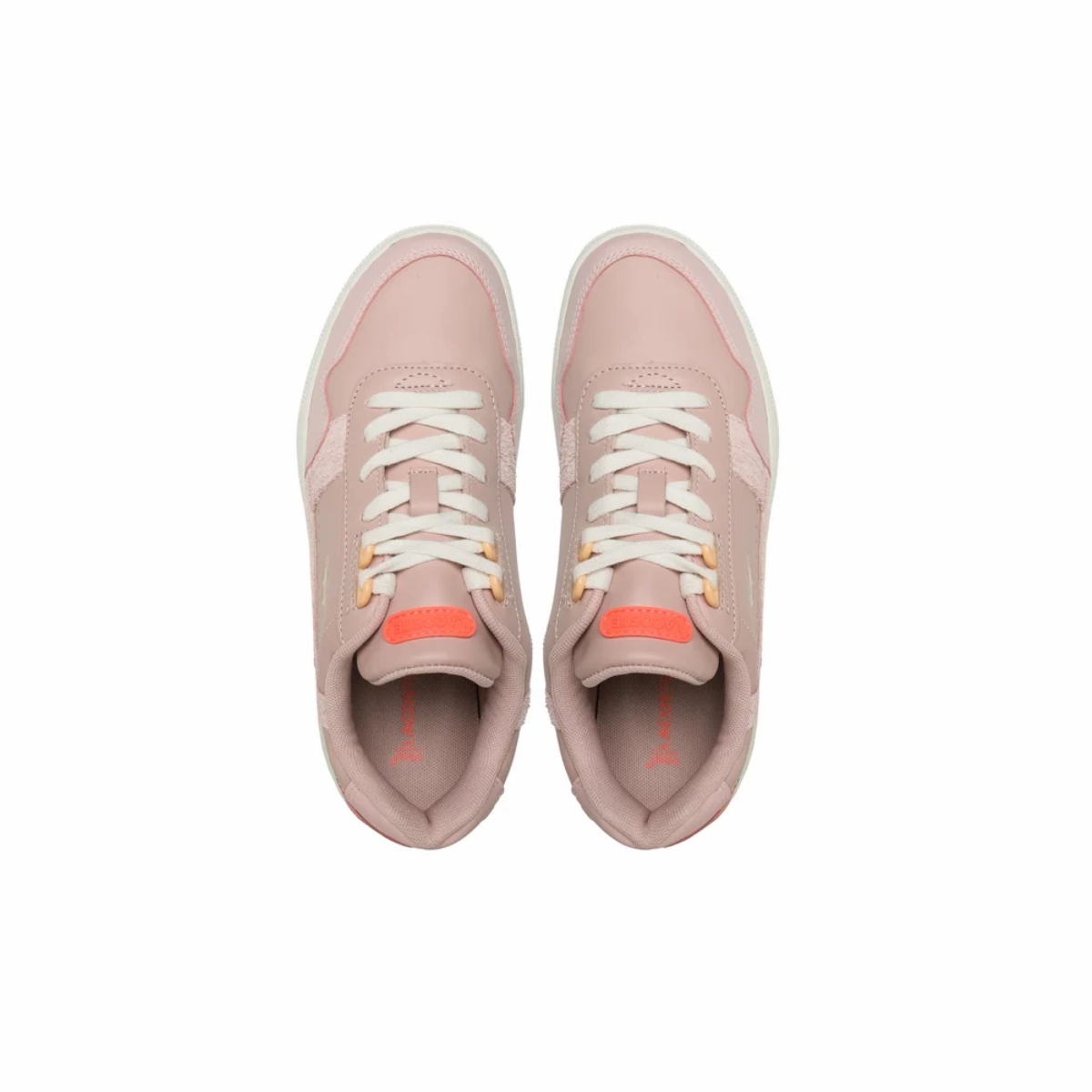 LACOSTE 7-45SFA0067AMY T-CLIP 123 WMN'S (Medium) Light Pink/Light Yellow Leather & Synthetic Lifestyle Shoes Office Casual