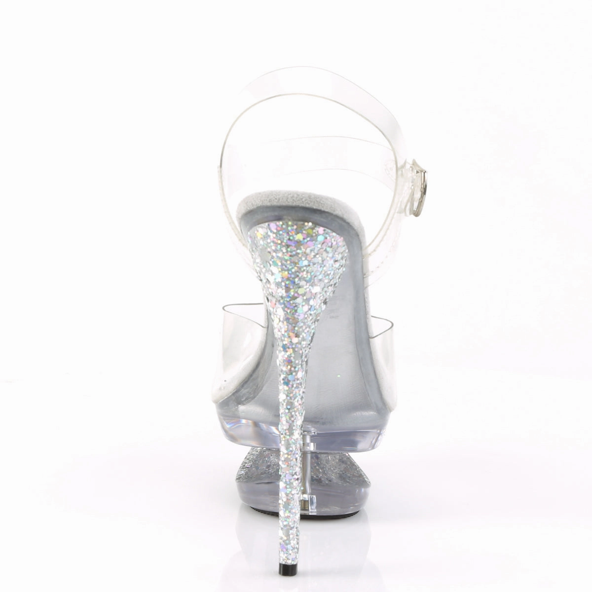 Asics Gel Badminton Shoes ECLIPSE-608GT Pleaser Clear/Silver Multi Glitter-Clear Sexy Platform Shoes (Pole Dancing Heels)