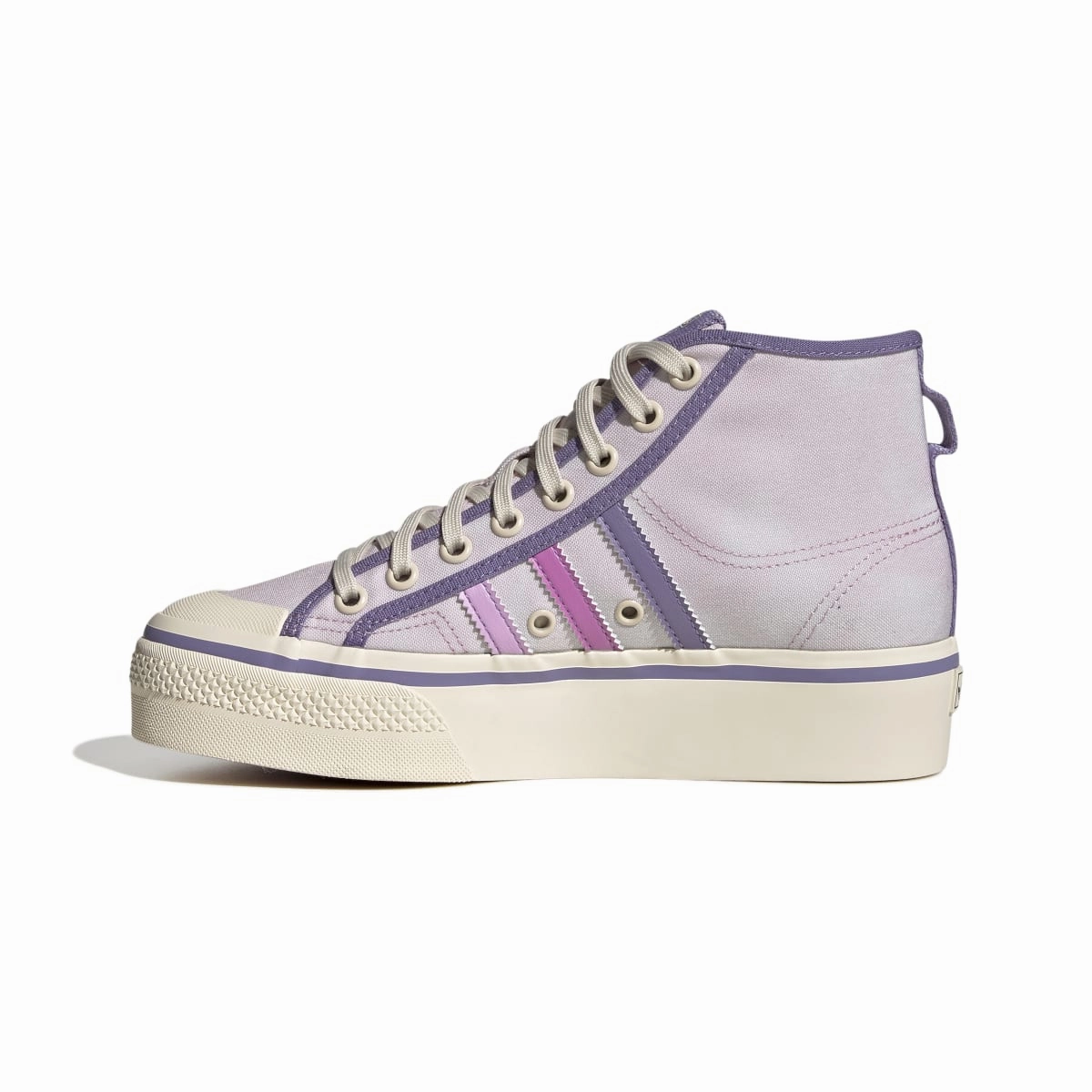 ADIDAS GX4608 NIZZA PLATFORM MID WMN'S (Medium) Pink/Lilac/White Textile Lifestyle Shoes Pasture Hike