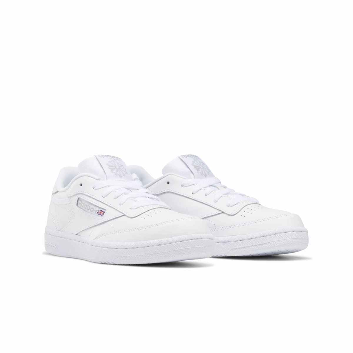 REEBOK BS6168 CLUB C JR'S (Medium) White/Sheer Grey-Int Leather Lifestyle Shoes Campus Tour