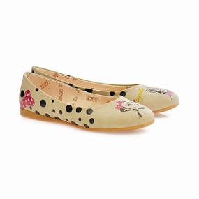 Comfortable fit Comfort Lining Dalmatian Frendly Ballerinas Shoes 2014