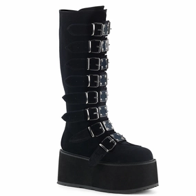 Adidas Terrace Shoes DAMNED-318 DemoniaCult Black Velvet Sexy Women's Mid-Calf & Knee High Boots (Alternative Footwear)