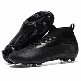 Dark Night Kids Youth Soccer Cleats/Boys Girls/Youth & Adult Soccer Cleats With Shiny Bottom