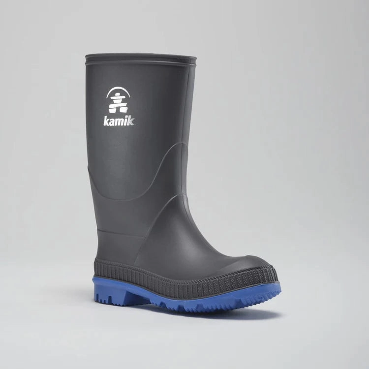 Kamik Charcoal/Blue Stomp Toddler Rain Boot Boots For Calves