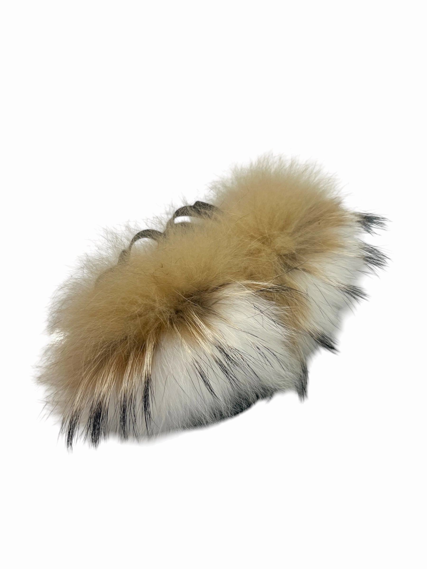 Husky Dog Slippers Toddler faux fur slides white-cream