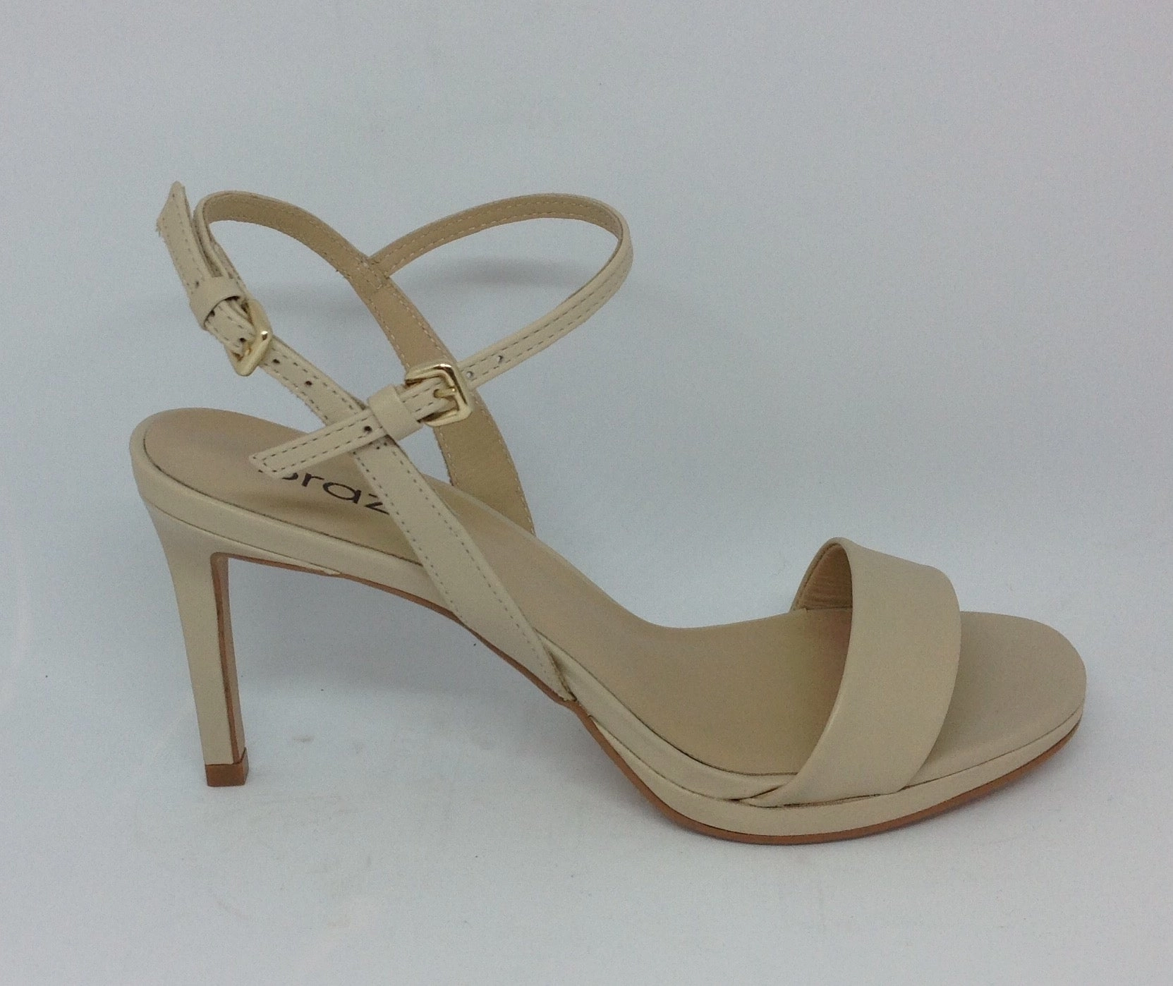 Memory Pad Signature Style Brazilio Heel Nude Leather Heel