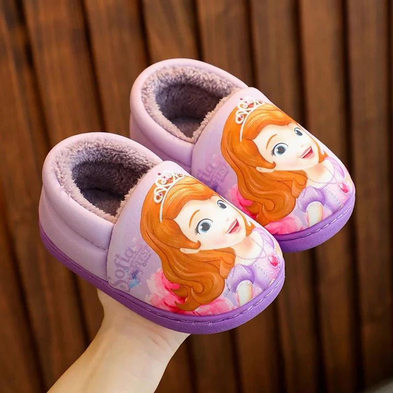 Old Asics Cheerleading Shoes Disney Children's Cotton Slippers Frozen Anti Slip Warm Cartoon Priness Winter Home Floor Girls' Parent-child Baby Slippers Size