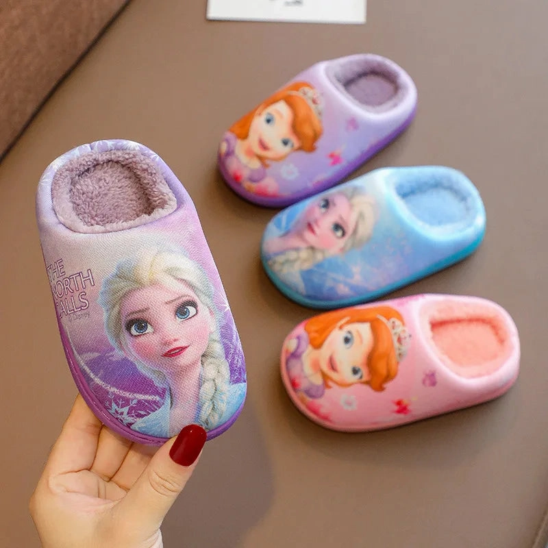 Disney Children's Cotton Slippers Frozen Anti Slip Warm Cartoon Priness Winter Home Floor Girls' Parent-child Baby Slippers Size Asics Gel Venture 8 Trail Running Shoes