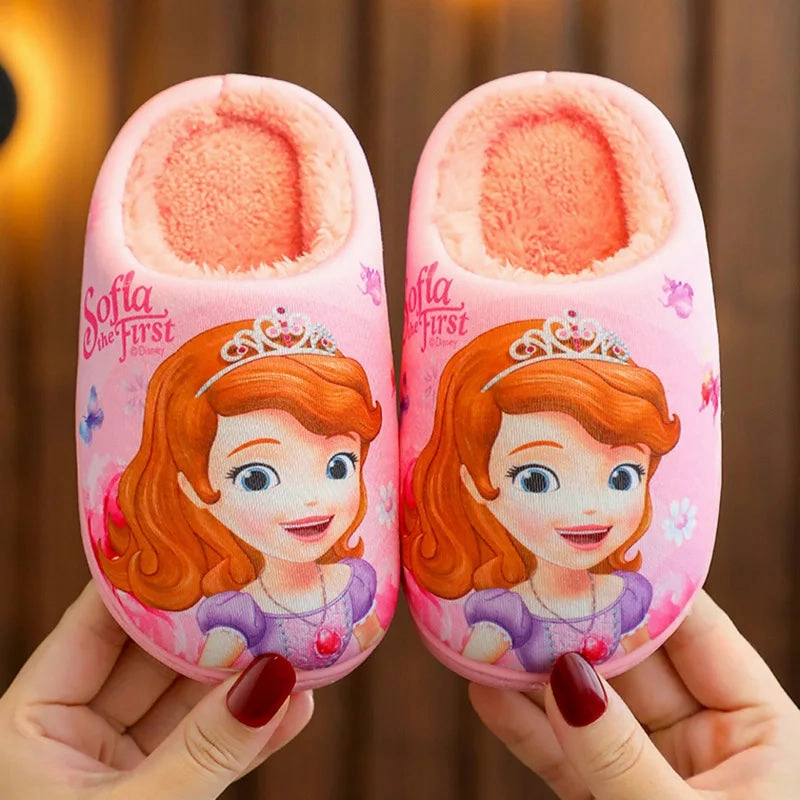 Vintage Asics Wrestling Shoes Disney Children's Cotton Slippers Frozen Anti Slip Warm Cartoon Priness Winter Home Floor Girls' Parent-child Baby Slippers Size