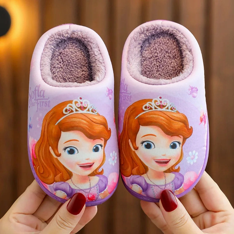 Asics Shoe Width B Or D Disney Children's Cotton Slippers Frozen Anti Slip Warm Cartoon Priness Winter Home Floor Girls' Parent-child Baby Slippers Size