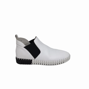 Bounce Step Django & Juliette Lucksa Boot ~ Black ~ White ~ Leather