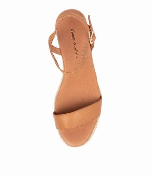 Wedding guest Day Glam Django & Juliette Shielay Tan Leather Wedge