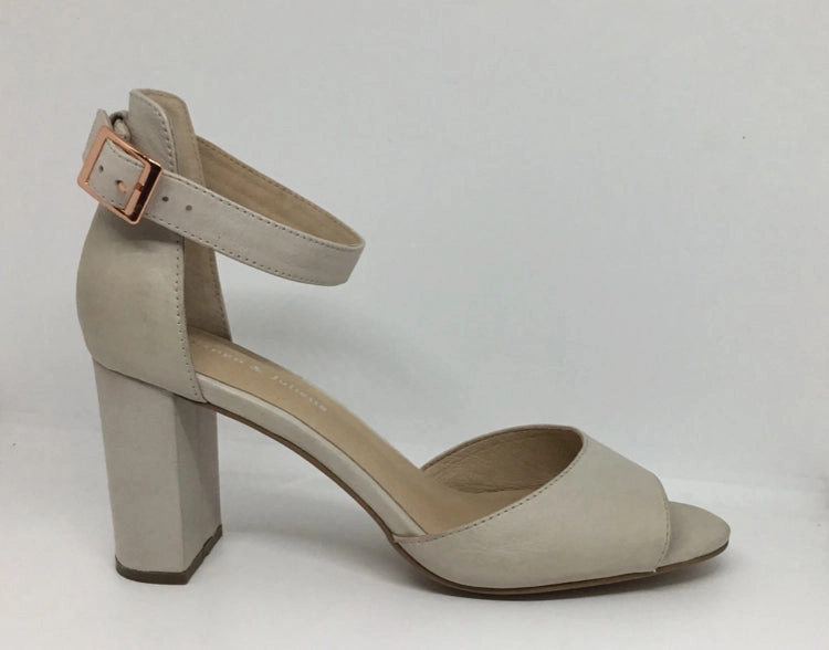 Easy Fit Django & Juliette Tilia Leather Heel ~ Nude ~ Light Pewter