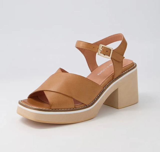 Django and Juliette Jemi ~ Tan ~ Black ~ Vanilla ~ Leather Sophisticated Sandals