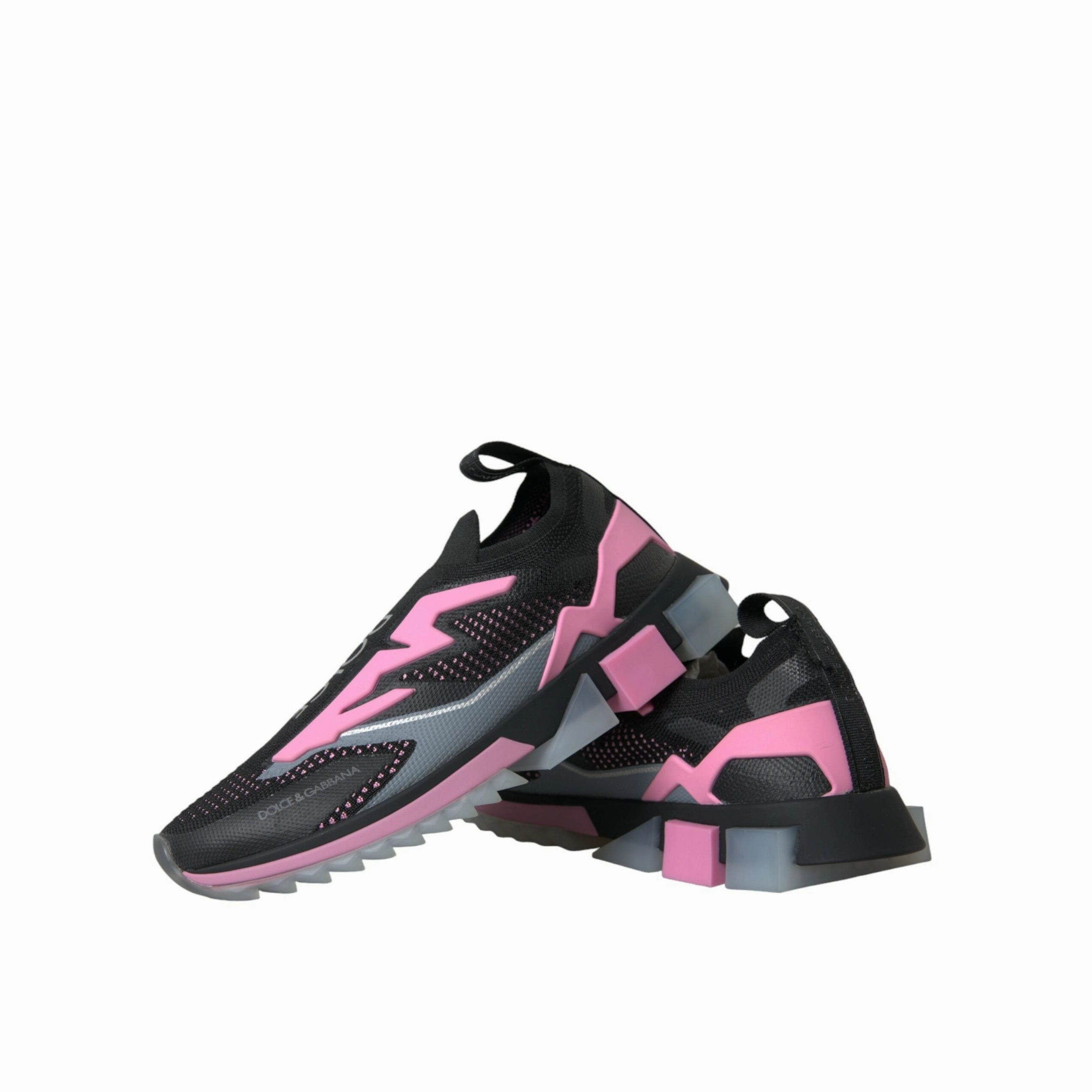 Dolce & Gabbana Black Pink Slip On Sorrento Sneakers Shoes Running Sneakers