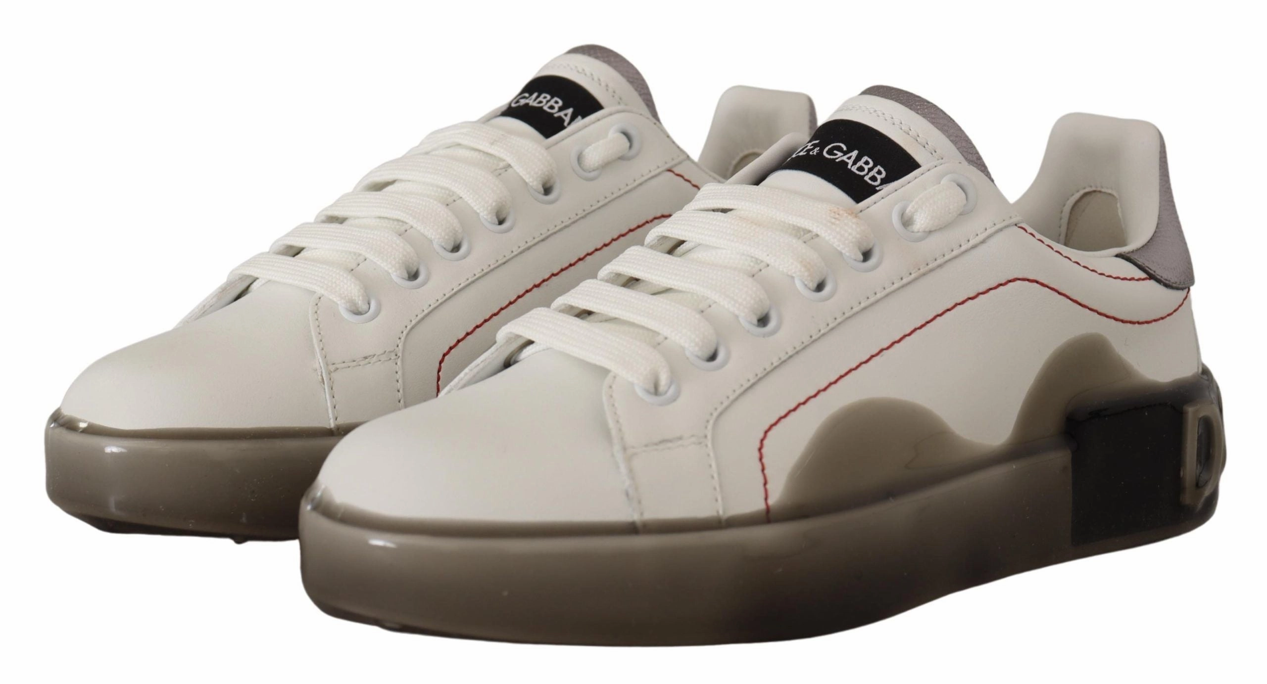 Trail Sneakers Dolce & Gabbana Elegant White Leather Sneakers