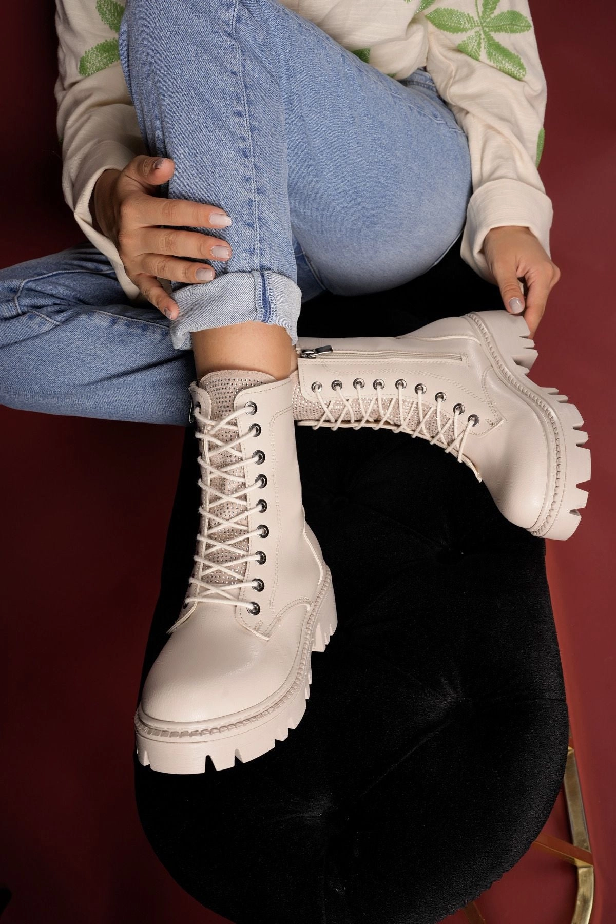 BALREN WOMEN POSTAL BOOTS 0012480 Skin Top Walking Boots