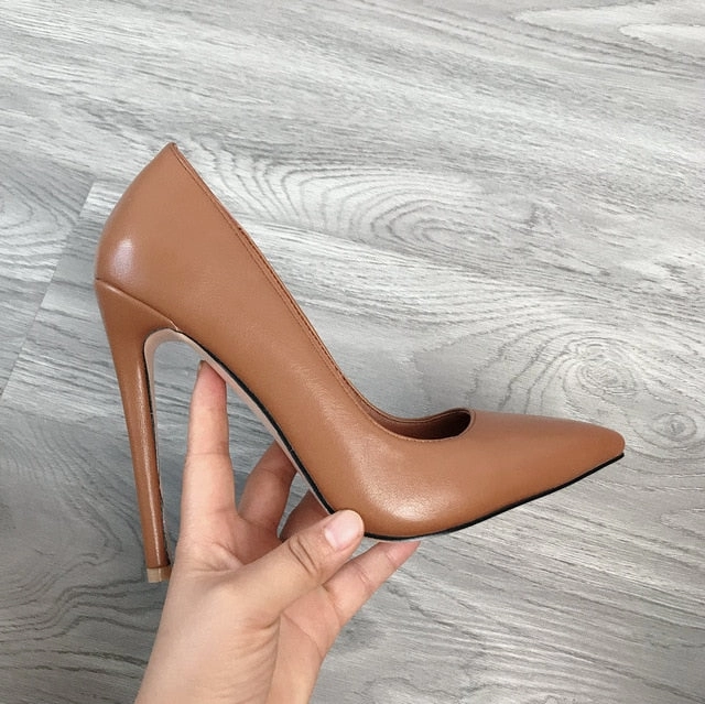 Chinos And Dress Shoes 2020 Women Classic Pumps Extreme High Heels 12cm Sexy Stilettos Ladies Pointed Toe Shoes Nude Red Blue Black Beige Leopard Heels