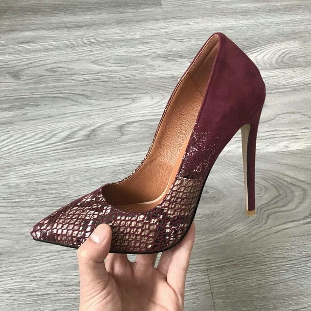 2020 Women Classic Pumps Extreme High Heels 12cm Sexy Stilettos Ladies Pointed Toe Shoes Nude Red Blue Black Beige Leopard Heels Extra Wide Dress Shoes For Bunions