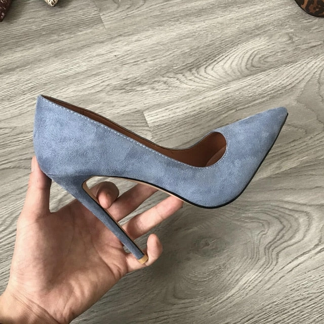 2020 Women Classic Pumps Extreme High Heels 12cm Sexy Stilettos Ladies Pointed Toe Shoes Nude Red Blue Black Beige Leopard Heels Shoe Sale