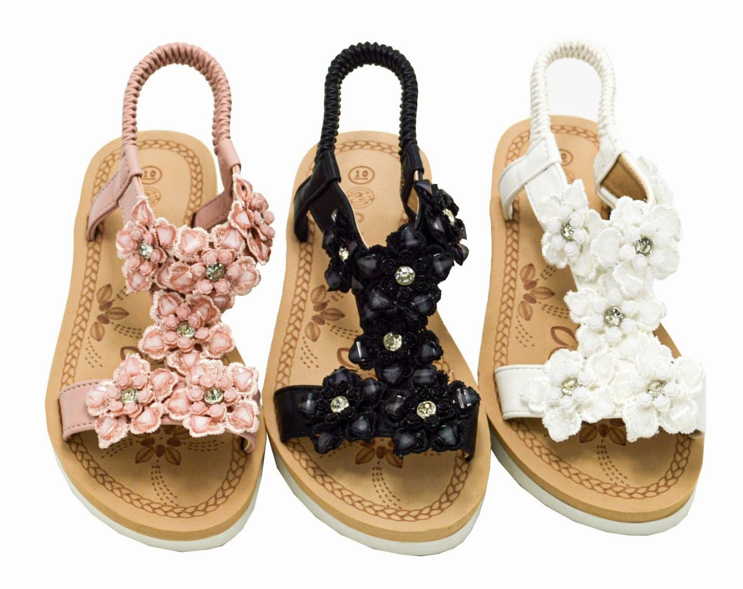 Wholesale Kids Embellished Flat Sandals Assorted Colors Skylar NGJK The Show Sandals